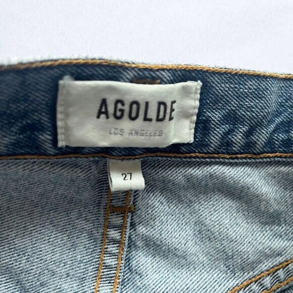 NWOT AGOLDE PIECED ANGLED JEANS IN MATRIX PATWORK DENIM - 27 - Picture 6 of 15